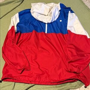 Colorblock Windbreaker Jacket - Red, Blue, White